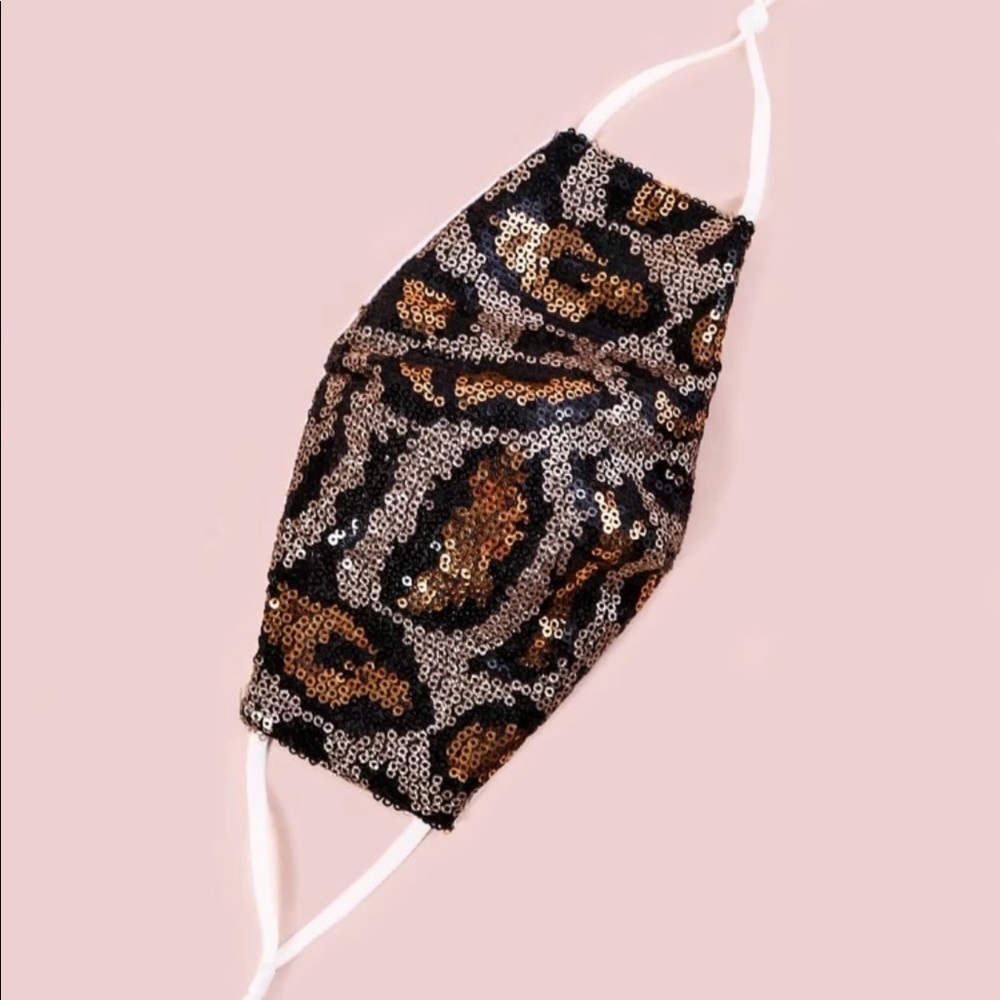 2/$30 Leopard Sequin Face Mask